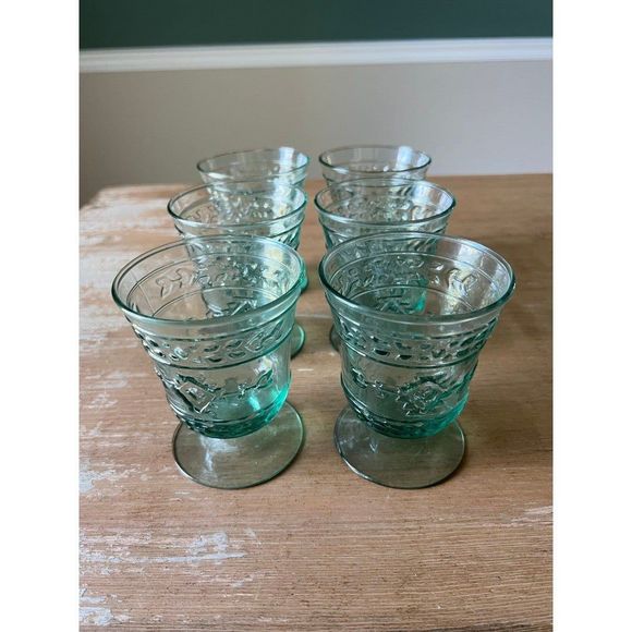 Mikasa Dining Set 4 Vintage Studio Nova Mikasa Adirondack Green Aztec Drinking Rocks Glasses